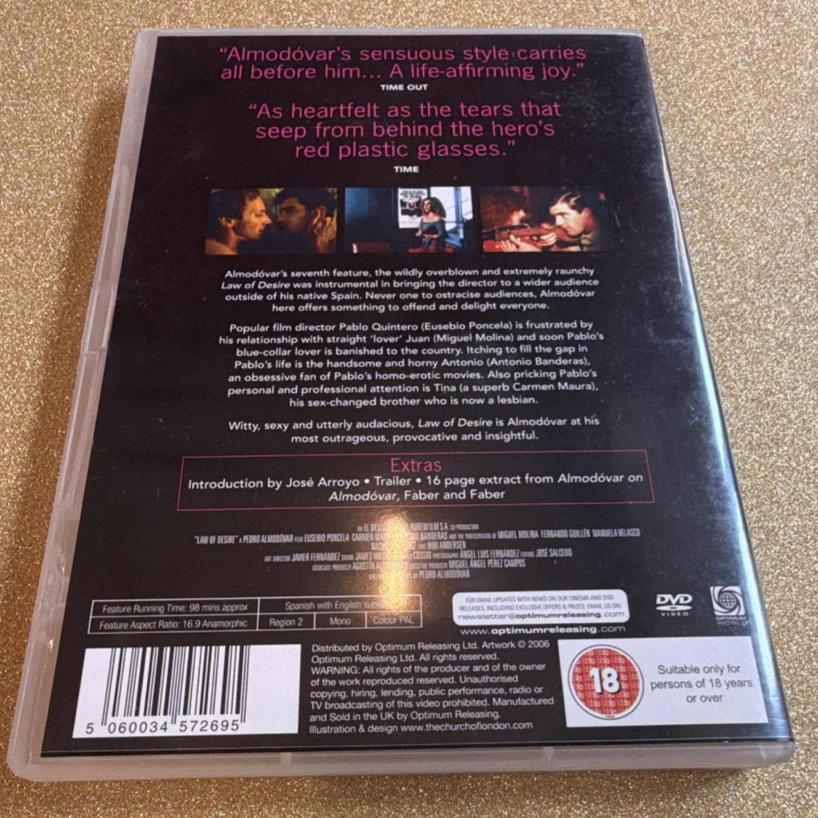 Optimum Releasing: Law of Desire (DVD, 2006) PAL Almodóvar Banderas WITH BOOKLET
