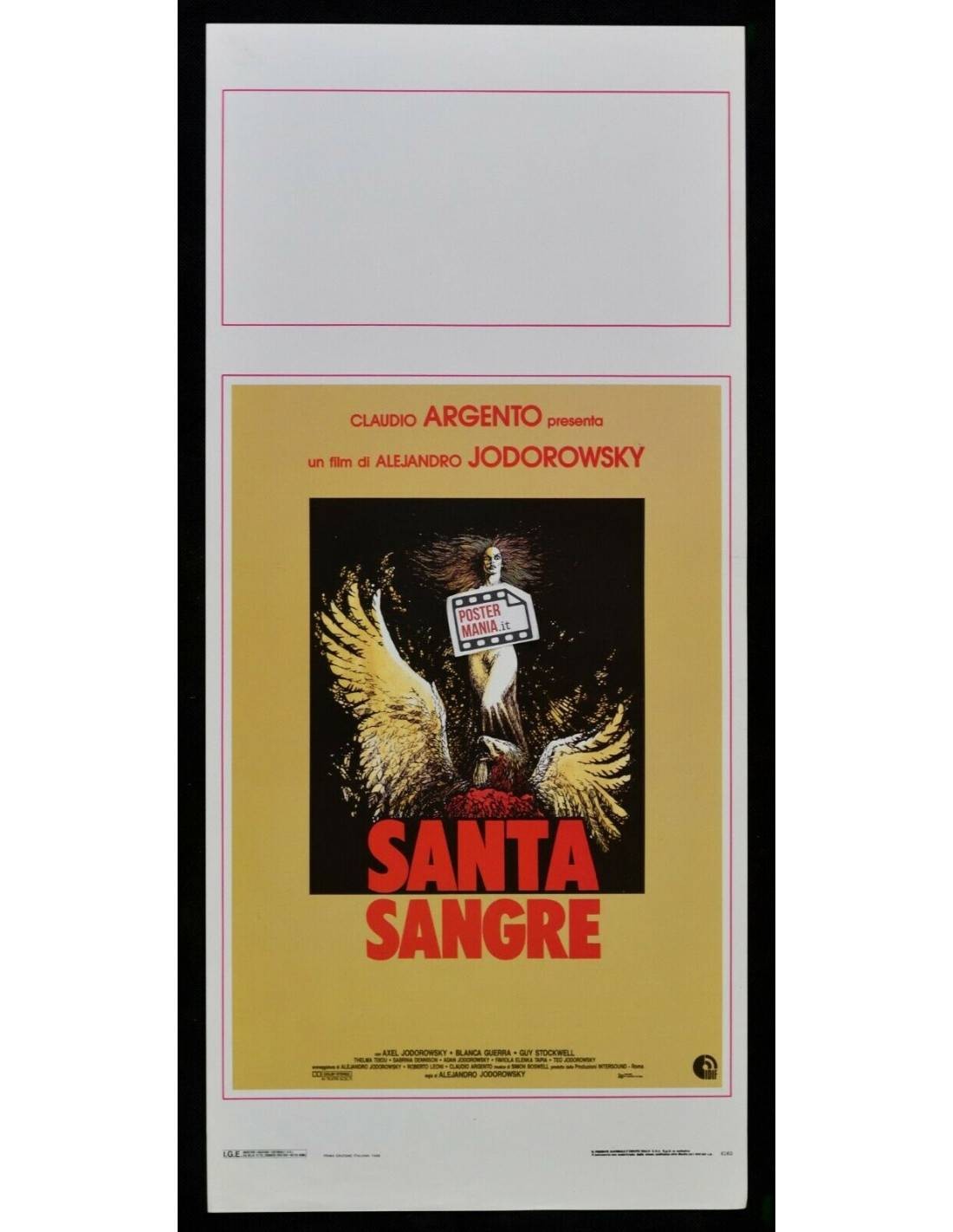 locandina SANTA SANGRE claudio argento alejandro jodorowsky surrealista B187
