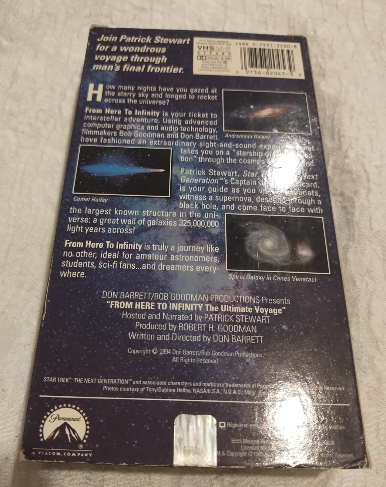 From Here To Infinity The Ultimate Voyage VHS Patrick Stewart Star Trek STNG