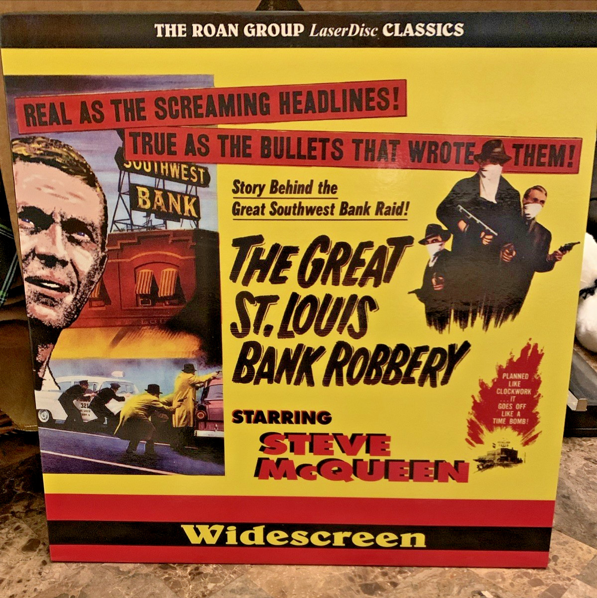 The Great St. Louis Bank Robbery (1959) Laserdisc Steve McQueen Heist Roan