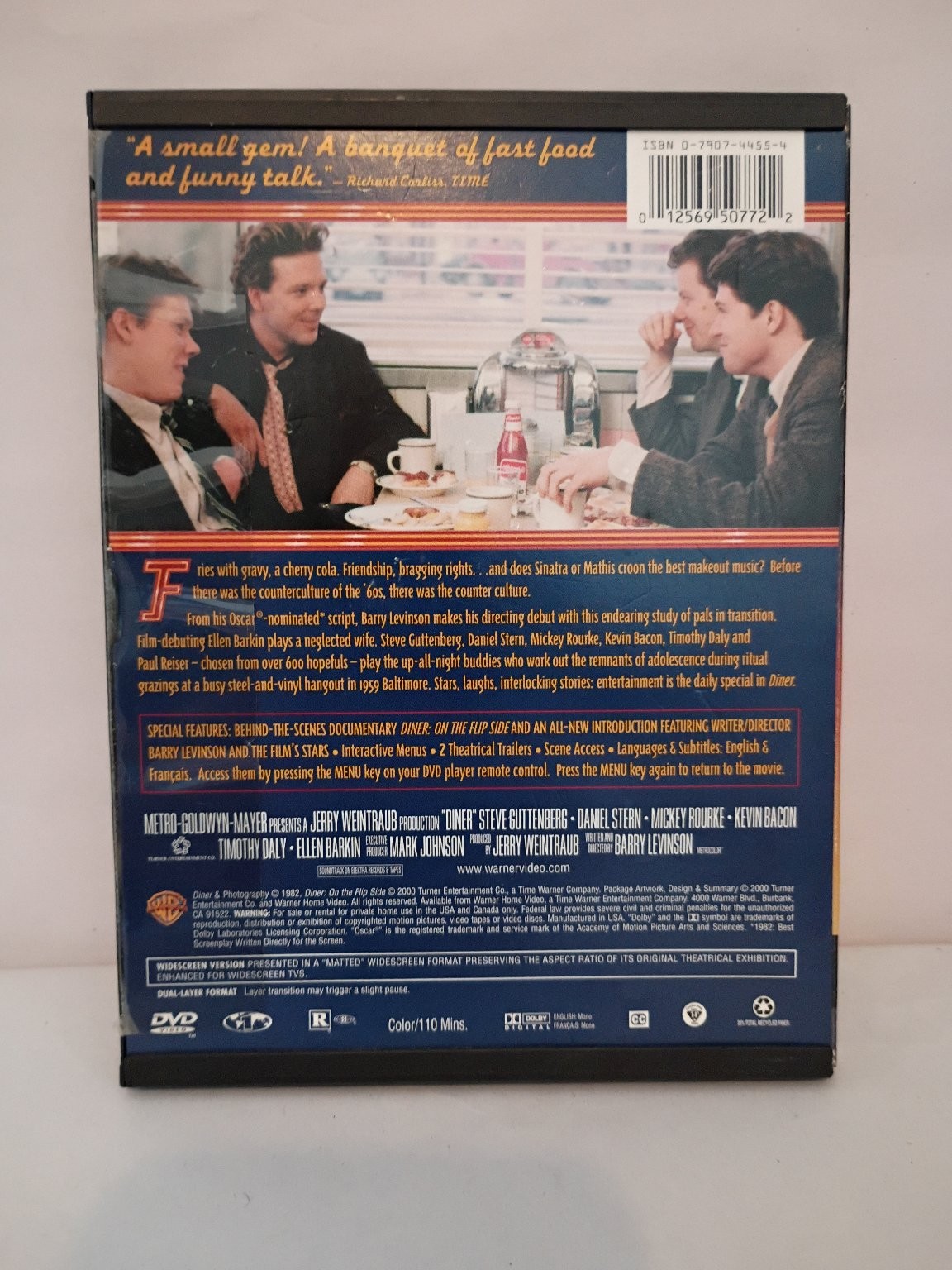 Diner DVD 1982 Steve Guttenberg Kevin Bacon Mickey Rourke Barry Levinson