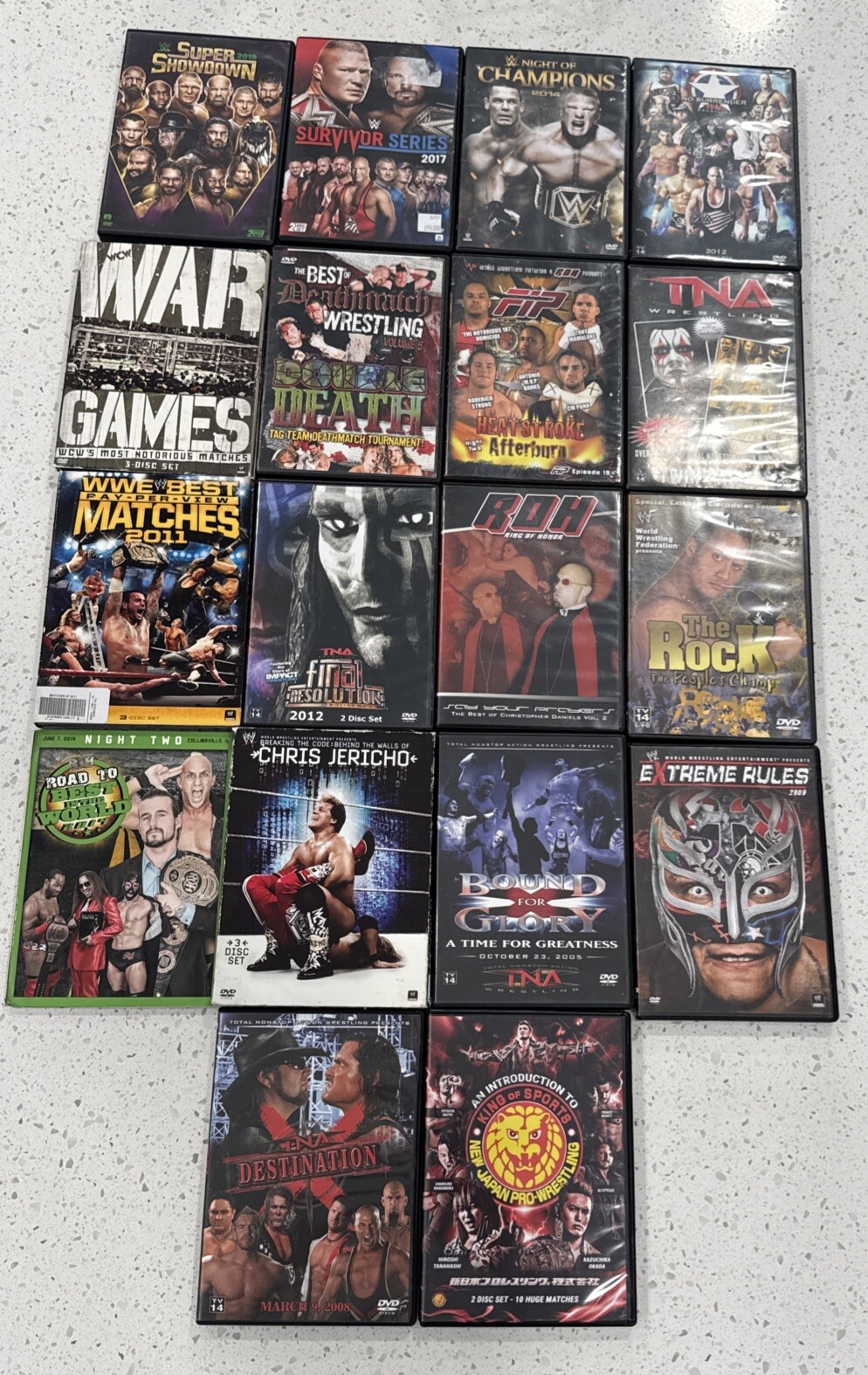 Huge Lot Of 18 Wrestling DVDs And Sets! See Pictures For All Titles, Many Rare!