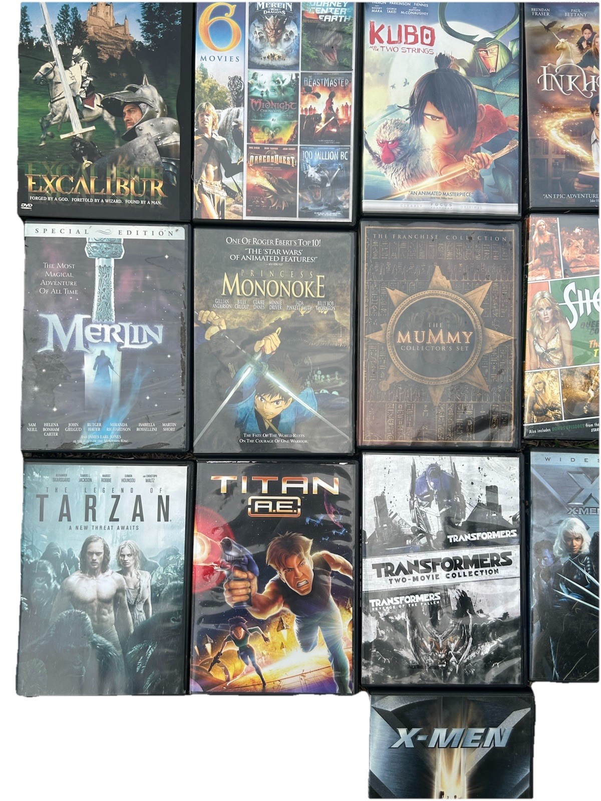 Fantasy Sci-Fi Adventure DVD Lot of 16 – X-Men, Transformers, LOTR, Kubo, Sheena