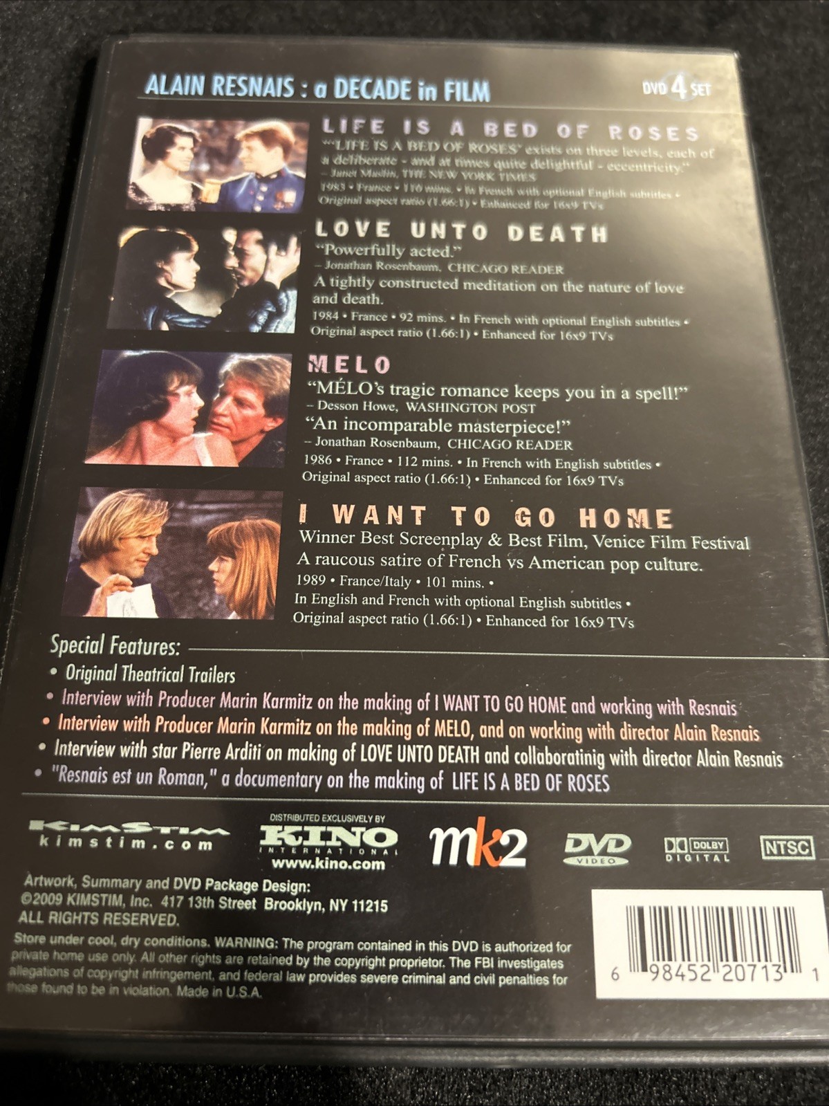 Alain Resnais: Decade Of Film (DVD, 2009, 4-Disc Set) Mint Condition