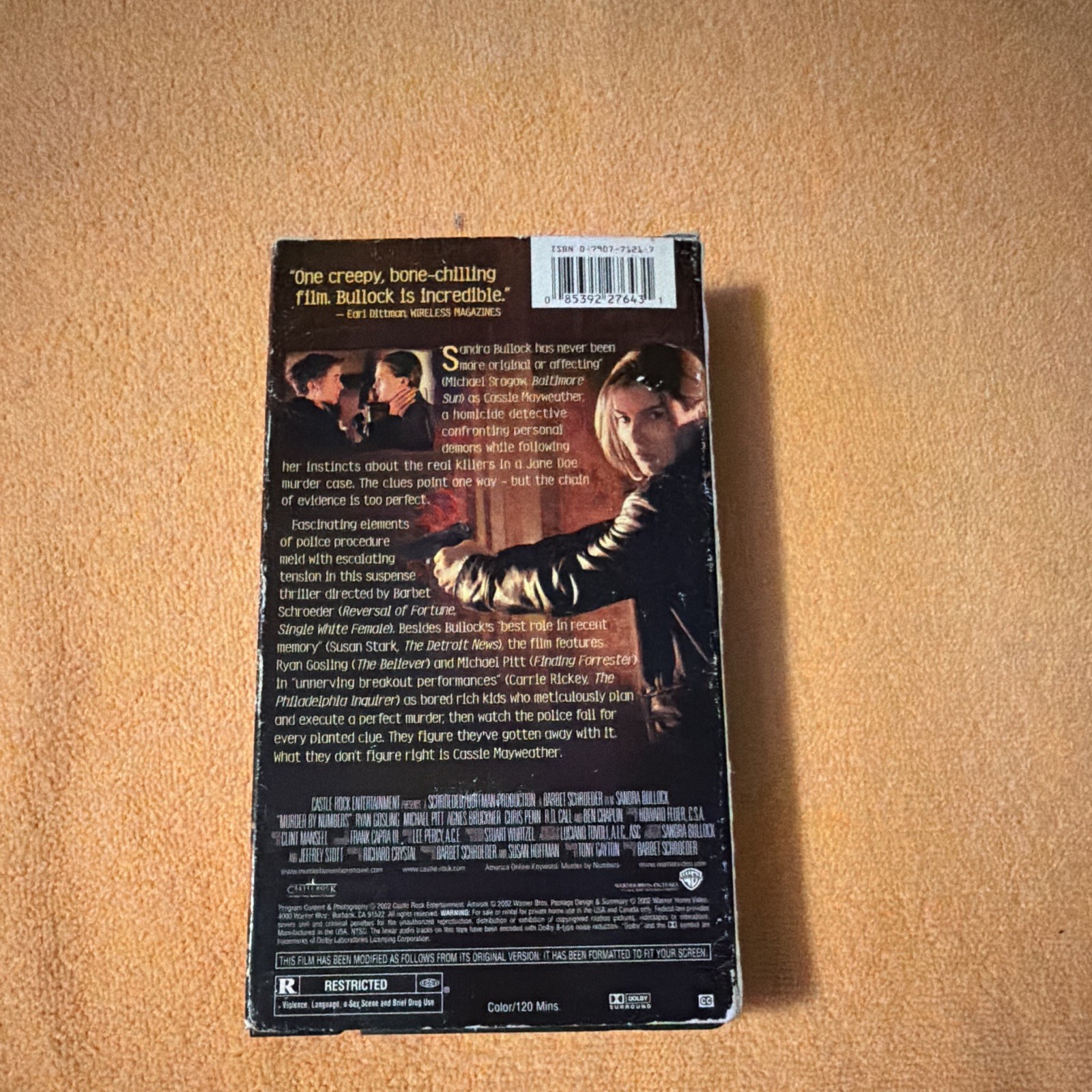 Warner Home Video Murder by Numbers VHS (2002) R NTSC Full Screen Bullock
