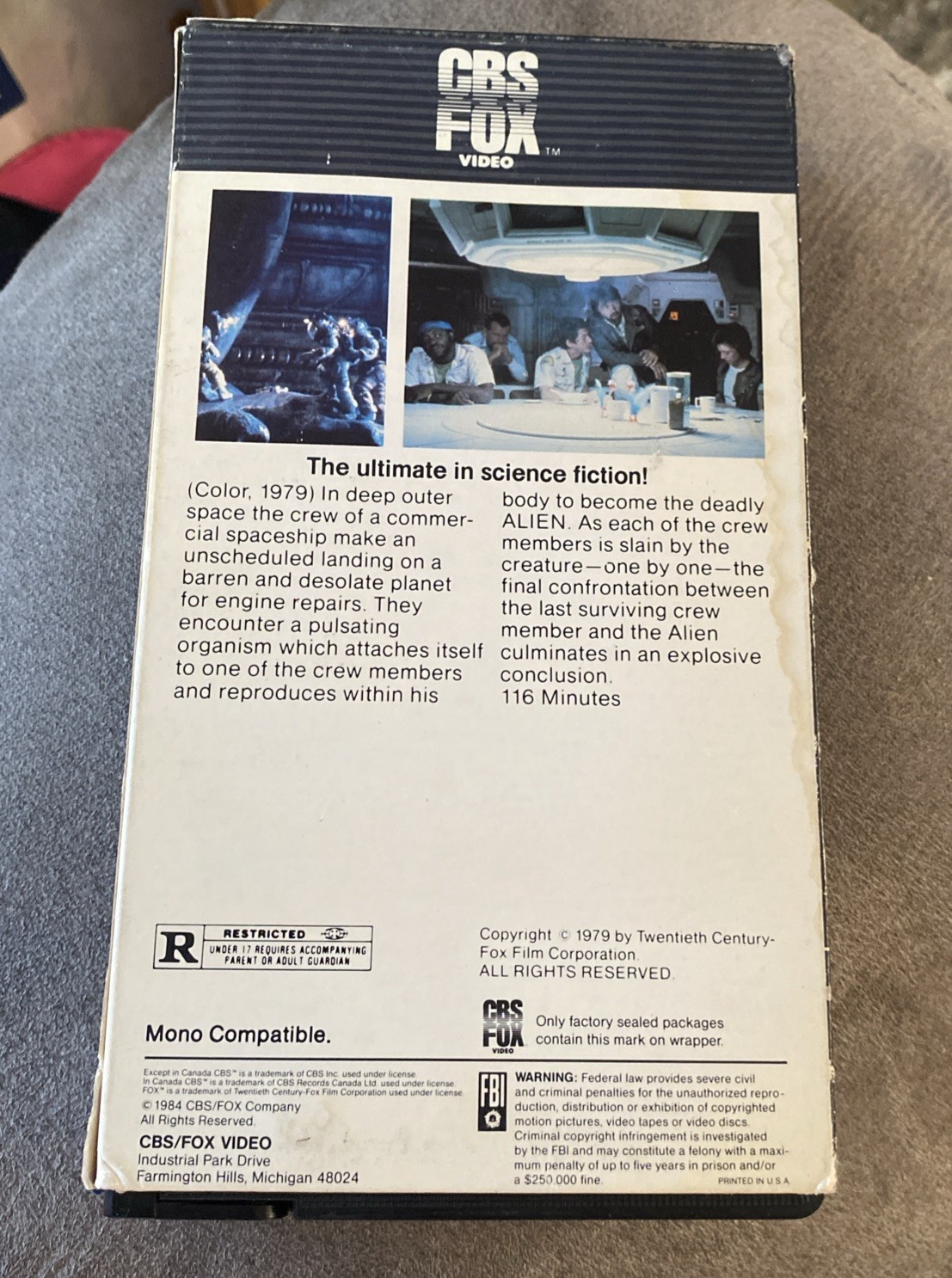 Alien Vhs Movie Cbs Fox Video 1984 Horror Sci-Fi Sigourney Weaver