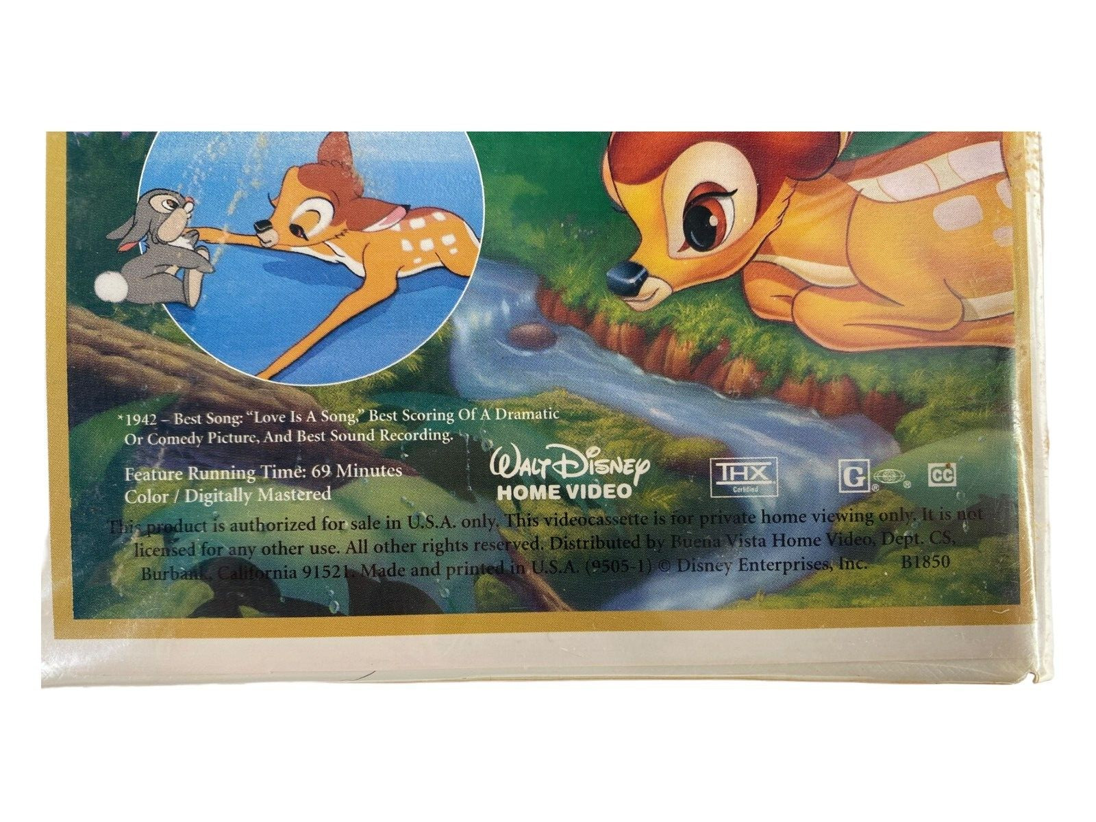 VHS Disney’s Bambi 55th Anniversary Fully Restored Limited Edition Approx 69 Min