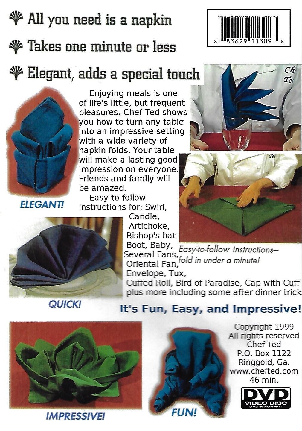 Impressive 1 Minute Napkins by Chef Ted (DVD, 1999)