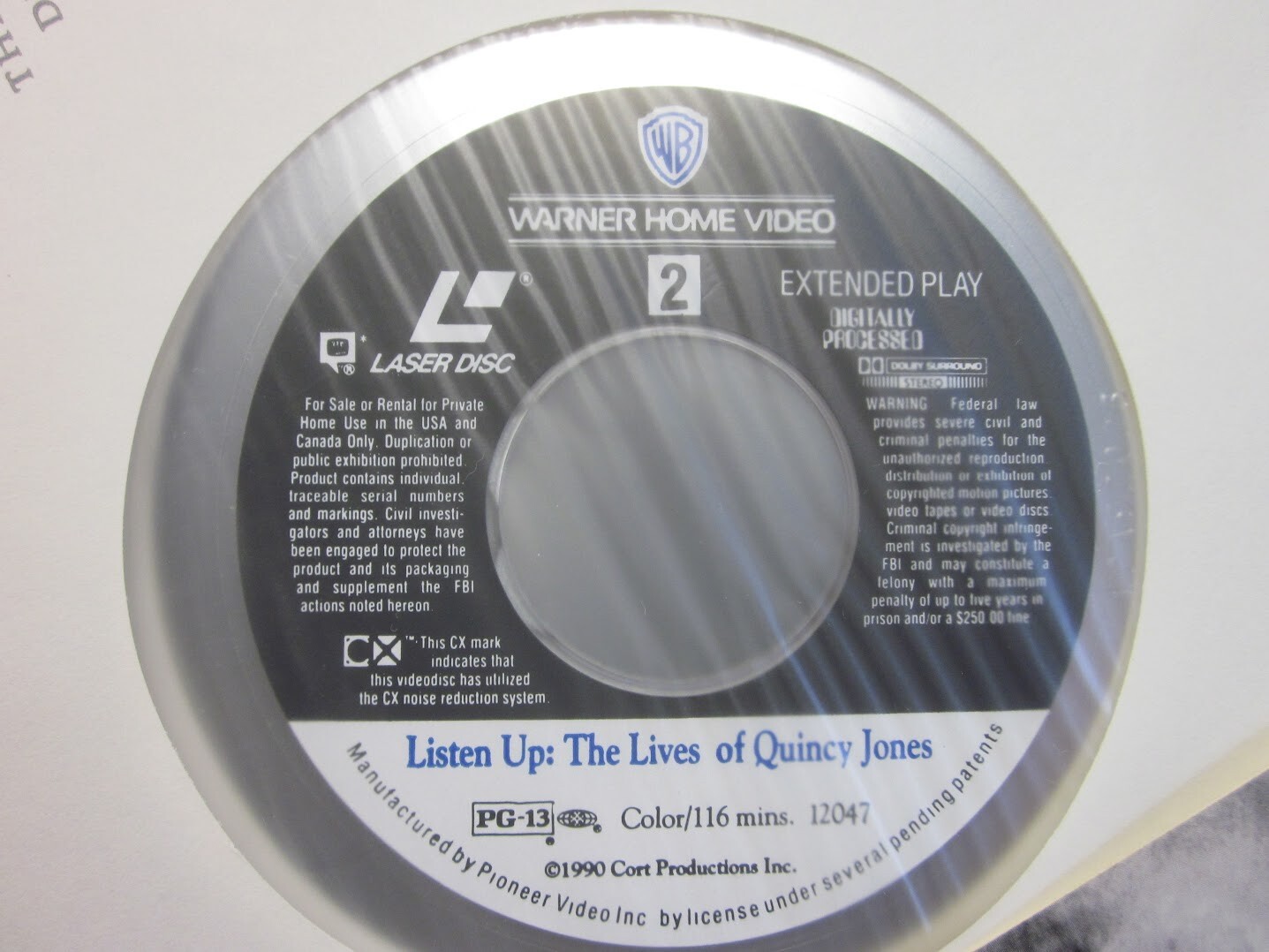 Listen Up The Lives of Quincy Jones Laserdisc