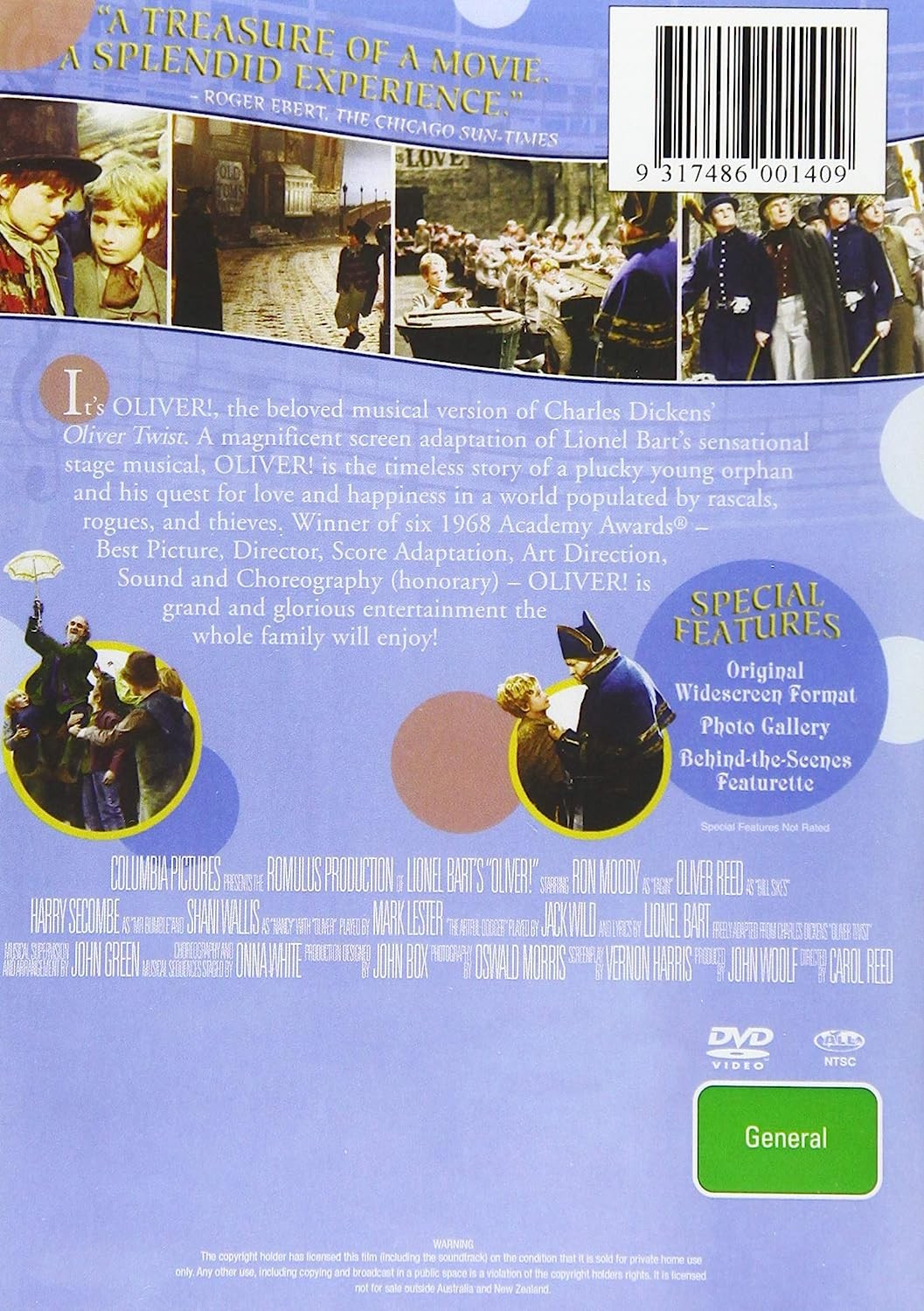 Oliver! (DVD) Oliver Ron Moody Shani Wallis Oliver Reed Harry Secombe Carol Reed