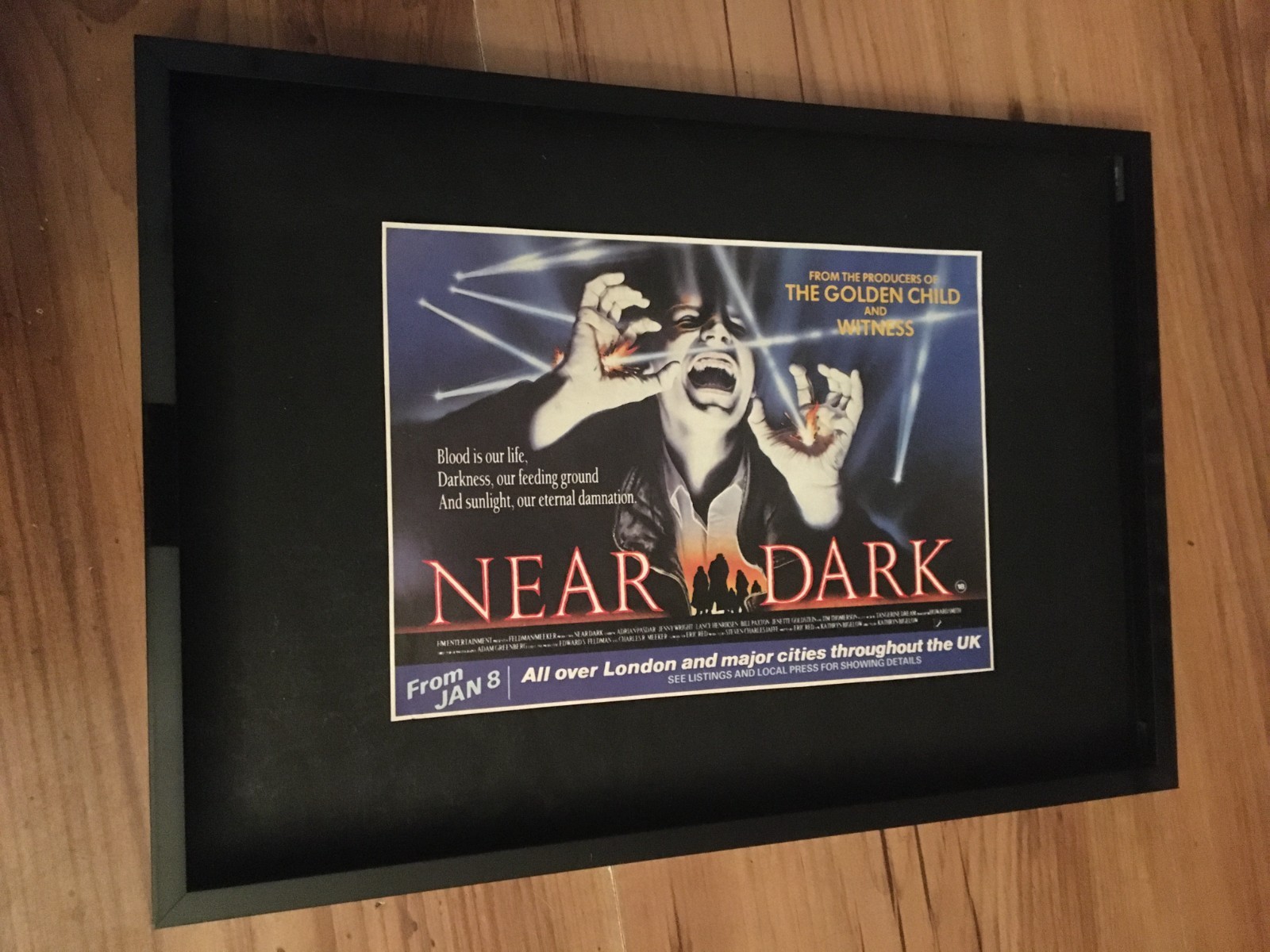 Near dark-A4 framed original advert