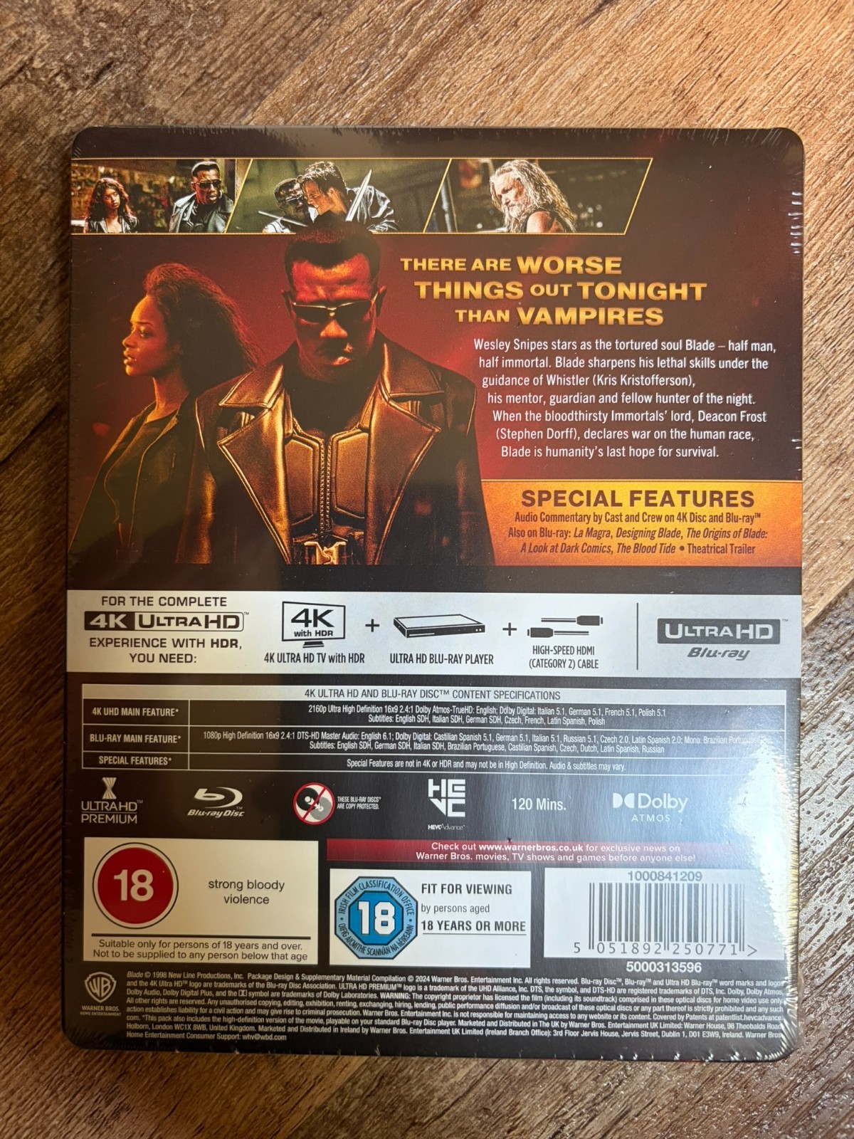 Blade w. Steelbook (4K UHD + Blu-ray, UK Import, Region Free) *NEW*