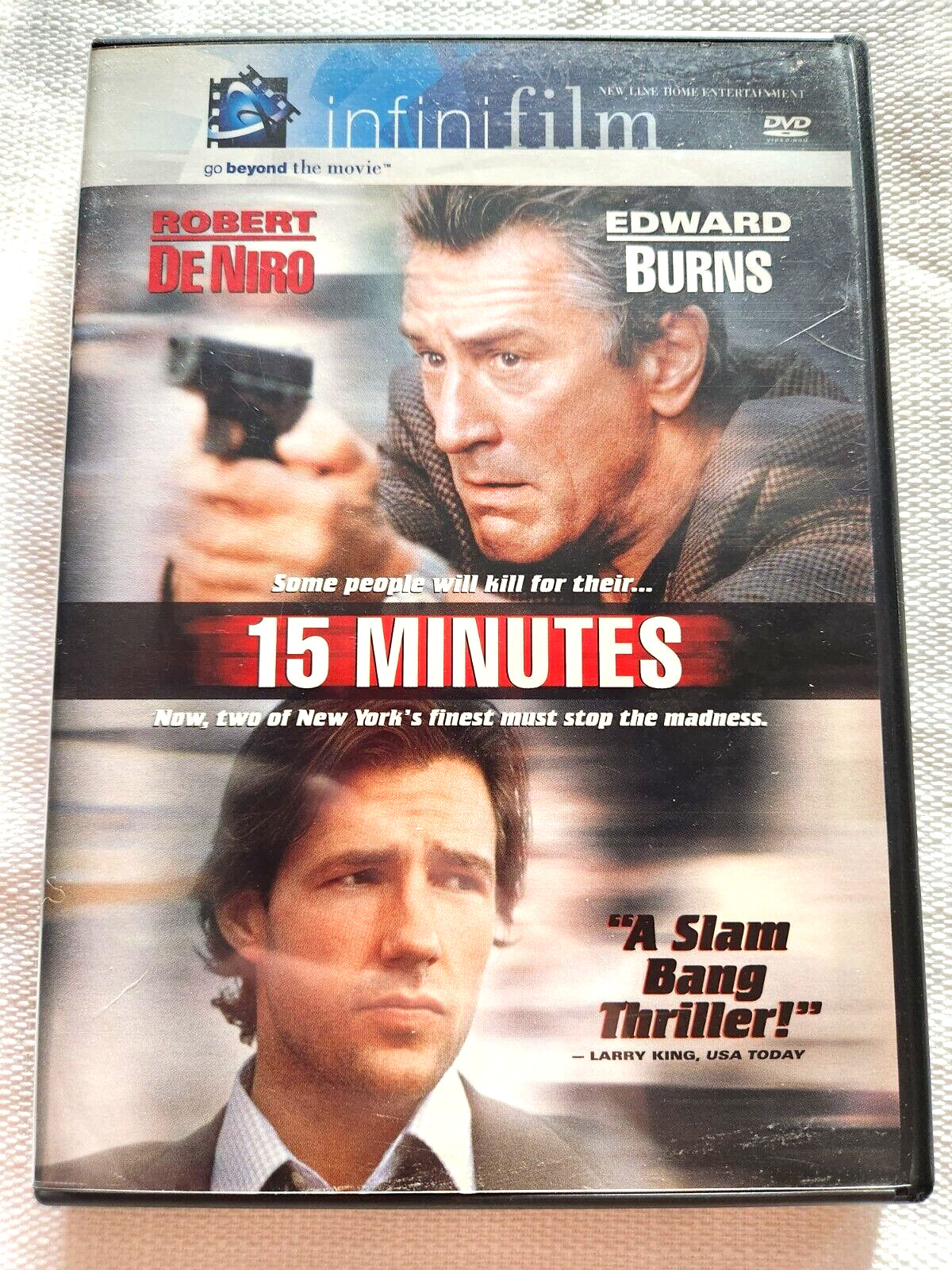15 MINUTES Action Crime Drama Robert De Niro Edward Burns DVD LIKE NEW! MINT!
