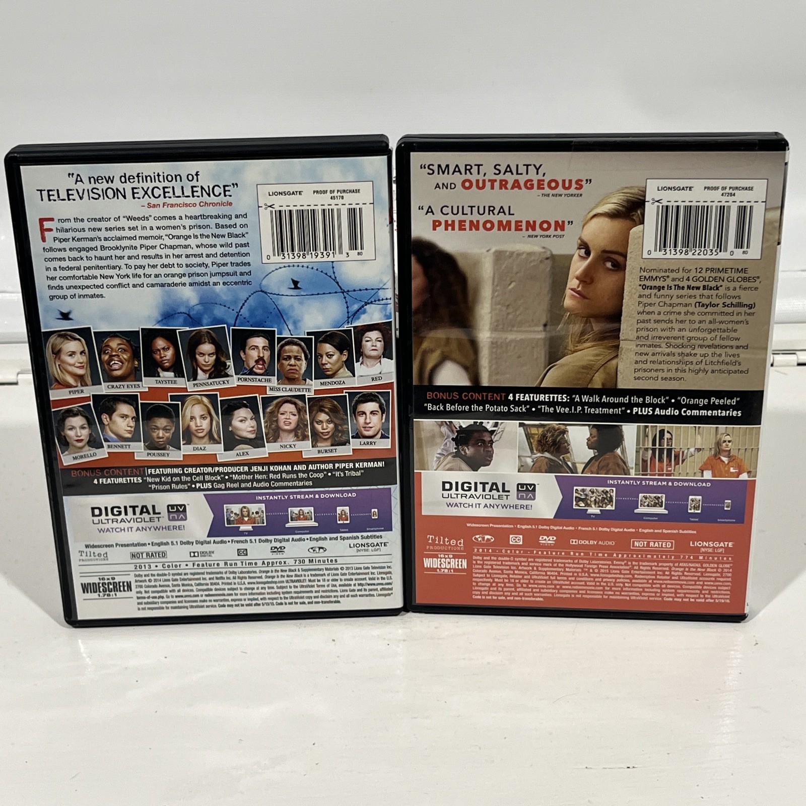 Orange Is The New Black Season One 1 + Two 2 DVD | Widescreen