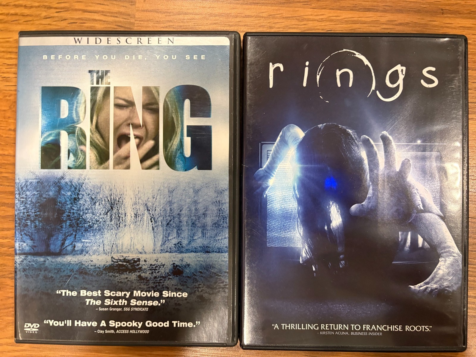 The Ring lot of 2 DVD – THE RING (2002) and RINGS (2017) Naomi Watts, Brian Cox