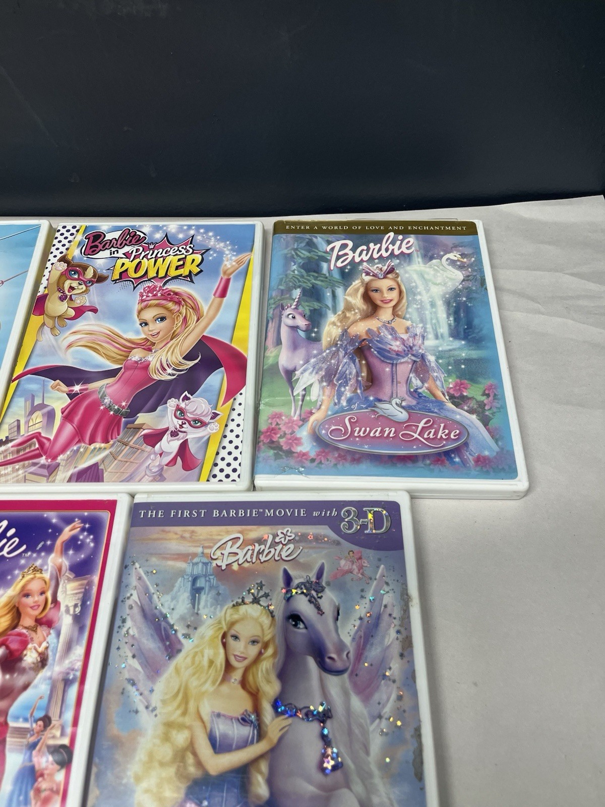 Barbie DVD Lot of 5 Swan Lake Pegasus 12 Dancing Princesses Three Musketeers