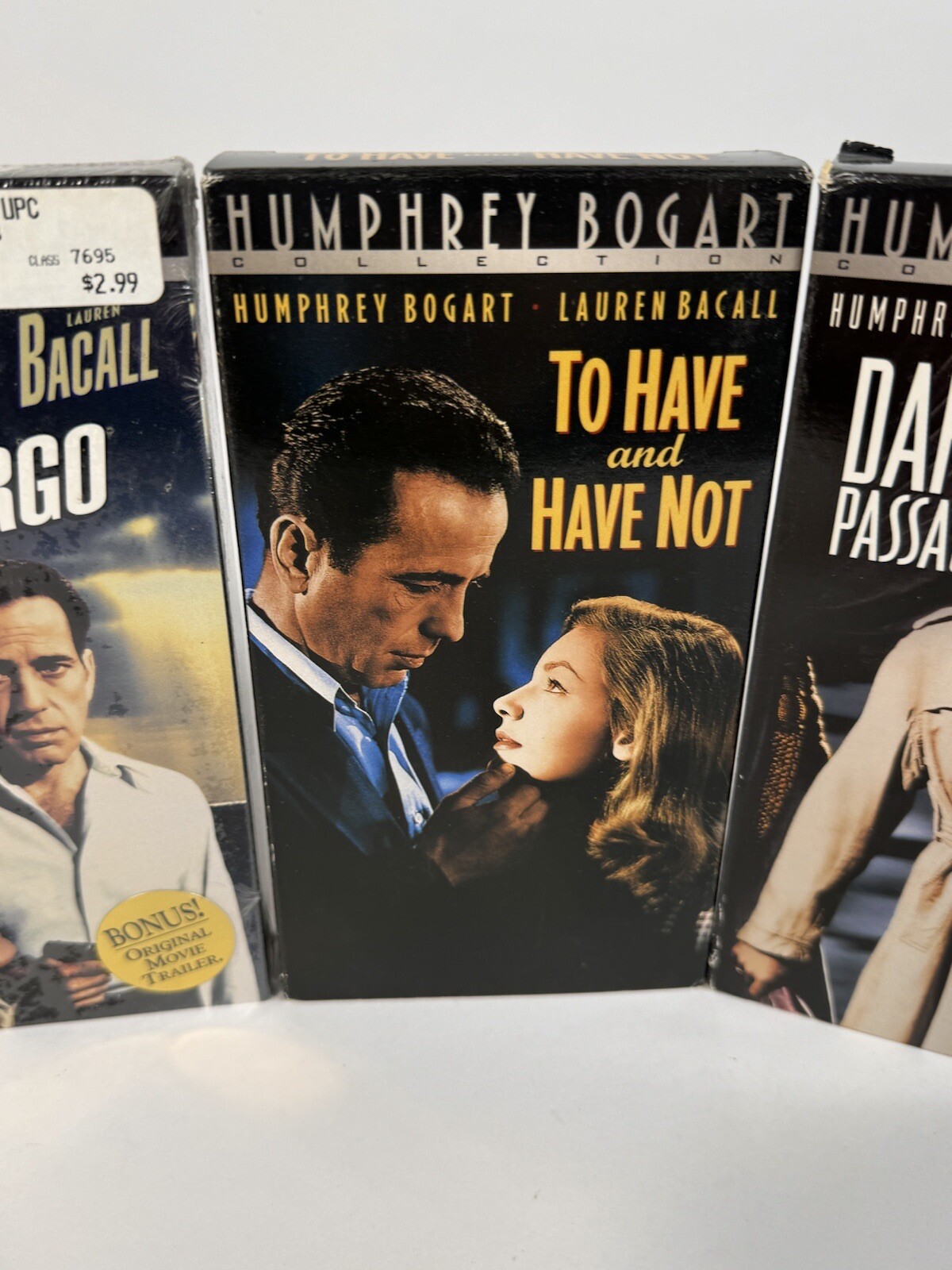 Lot of 4 Humphrey Bogart VHS – The wagons Roll At Night Key Largo Dark Passage