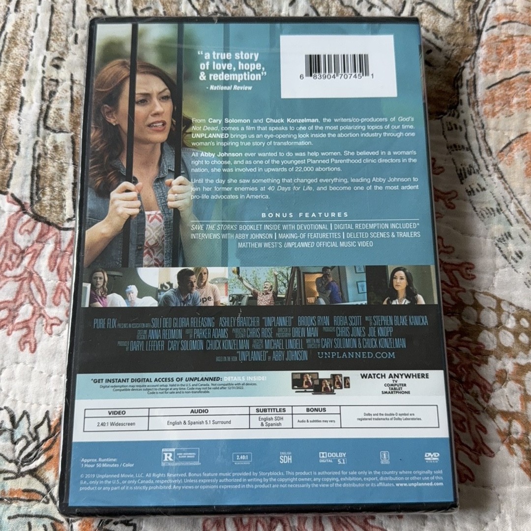 Unplanned DVD + Digital Drama Based on a True Story Abby Johnson