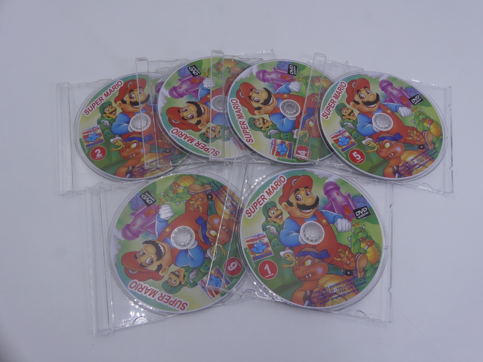 Super Mario CARTOON 6 PACK DVD ‘s Greek and English 300 minutes PAL