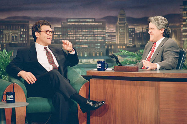 Al Franken during an interview with host Jay Leno on April 26, 19- Old Photo 8
