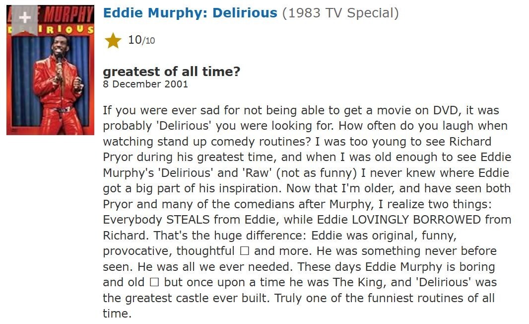 Eddie Murphy: Delirious [1983](DVD,2006,Unrated) Uncensored & Uncut!!
