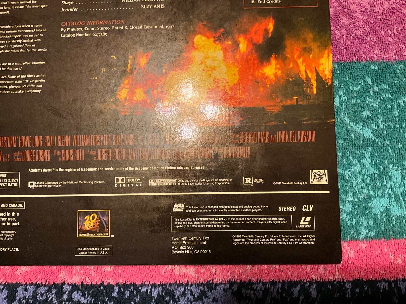 Laserdisc Firestorm Action Howie Long Sold As Is