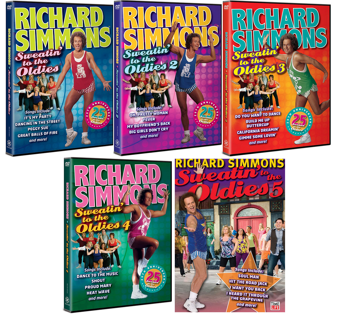 Richard Simmons: Sweatin’ to the Oldies Volumes 1-5 DVD Complete Collection NEW