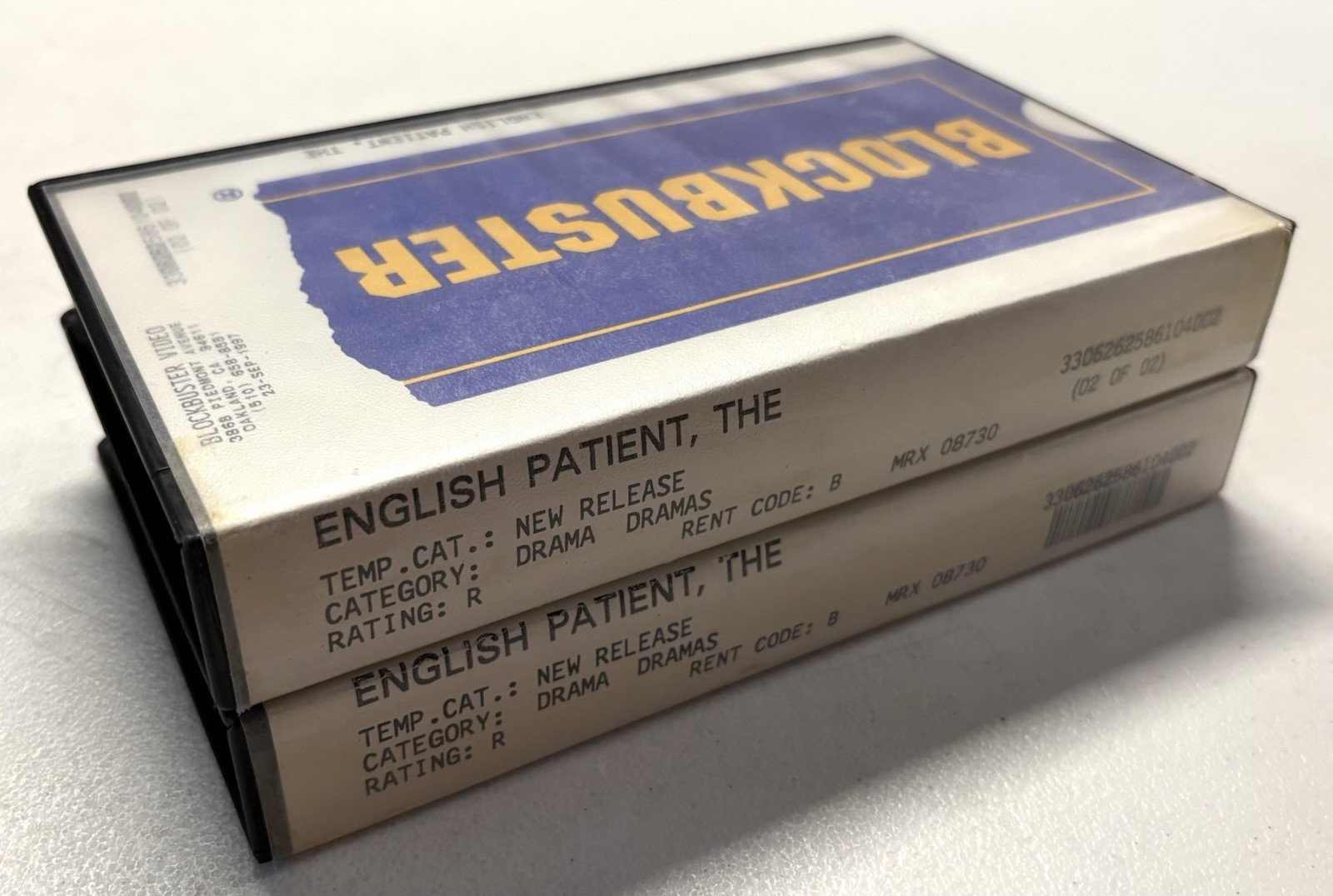 The English Patient, Part 1 & 2 VHS Tapes – Blockbuster Clamshell Rental (1996)
