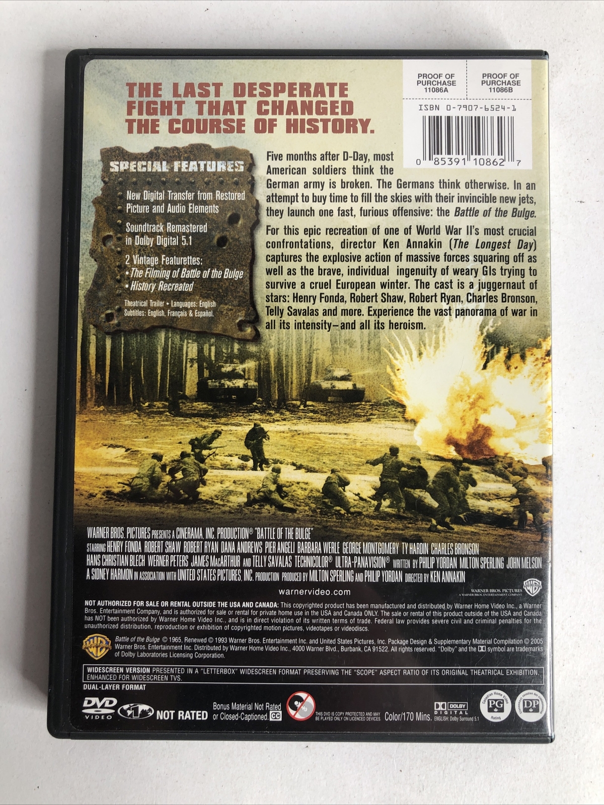 Battle of the Bulge DVD Ken Annakin(DIR) 1965 – Henry Fonda Robert Shaw Robert R