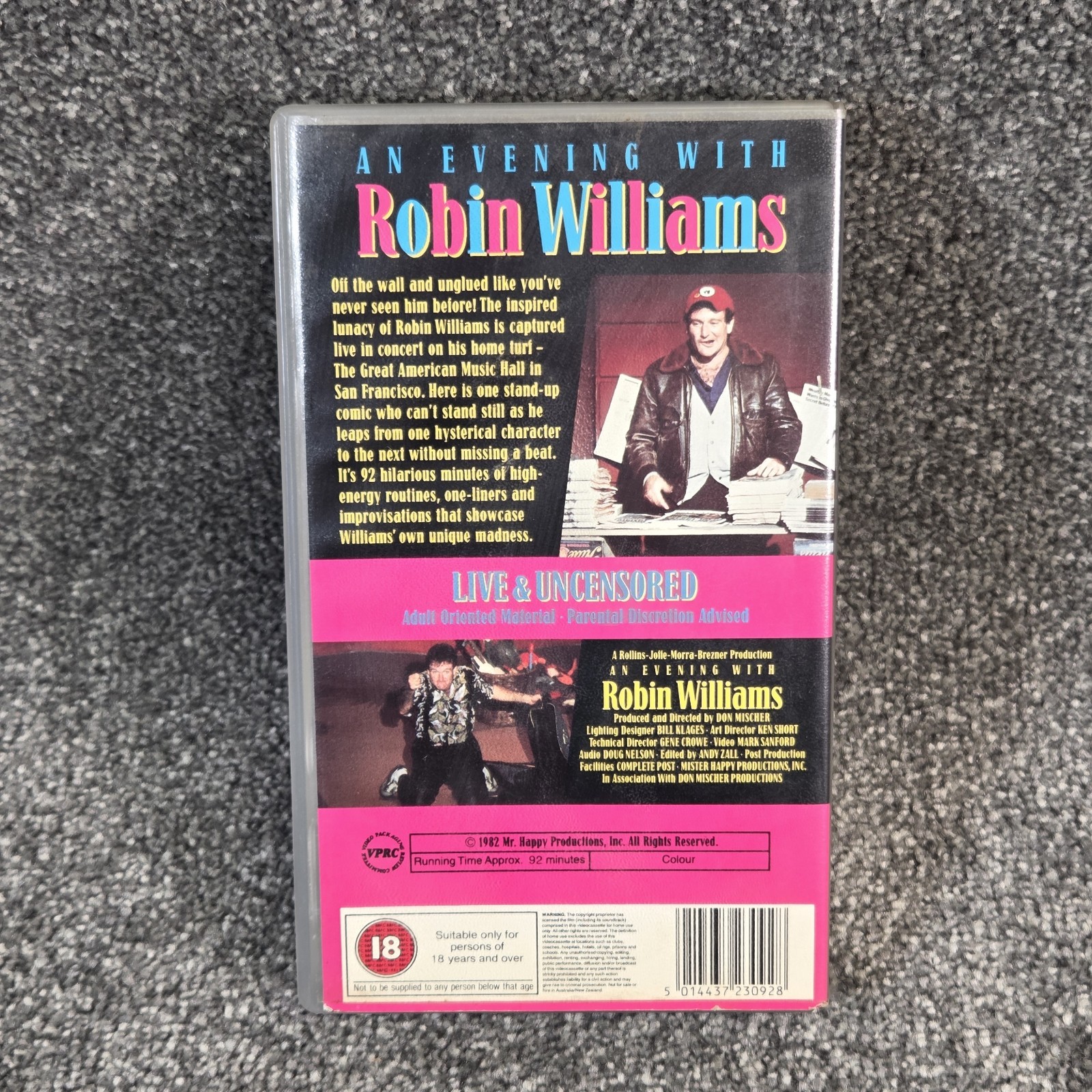 An Evening With Robin Williams VHS Vintage 1984 Live Uncensored CIC Video Rare