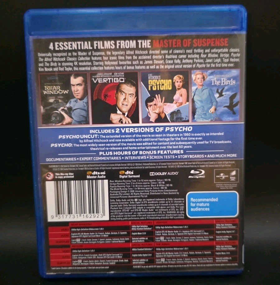 The Alfred Hitchcock Classics Collection (2020) Blu-ray, 4 discs