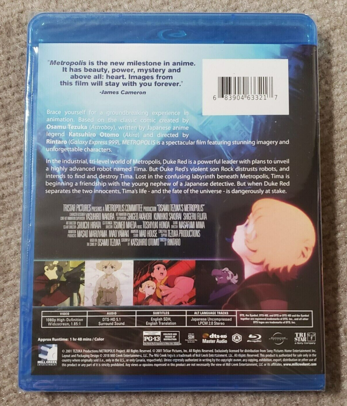 Osamu Tezuka’s METROPOLIS Blu-ray BD – Japanese Anime **NEW/SEALED** FREE SHIP