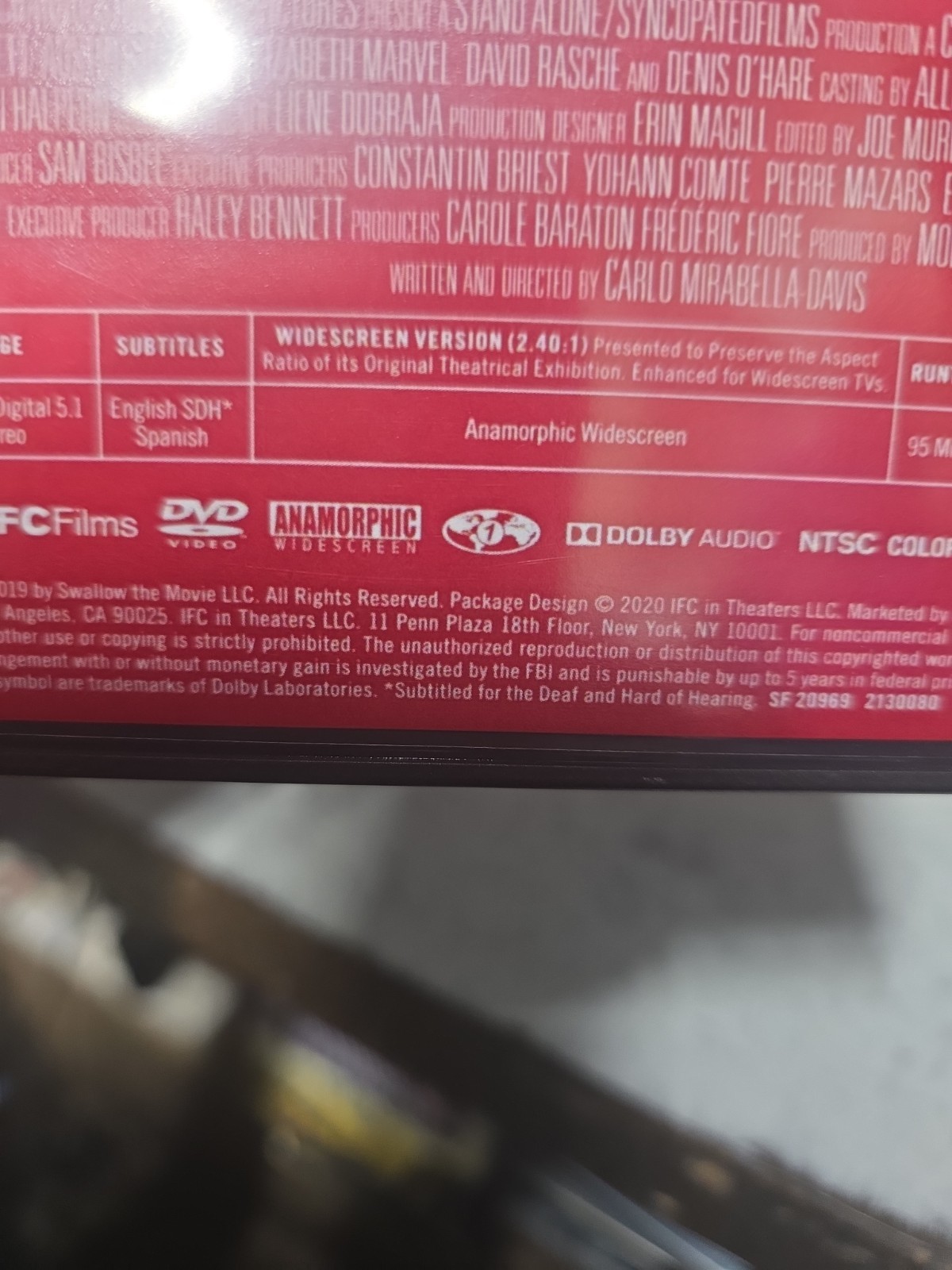 IFC Films Swallow DVD Horror Psychological Thriller Widescreen, Ex Library V-GD