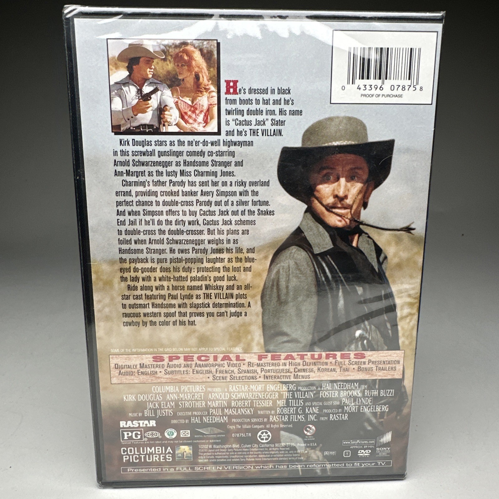 The Villain DVD Ann Margaret, Kirk Douglas, Arnold Schwarzenegger Sealed New