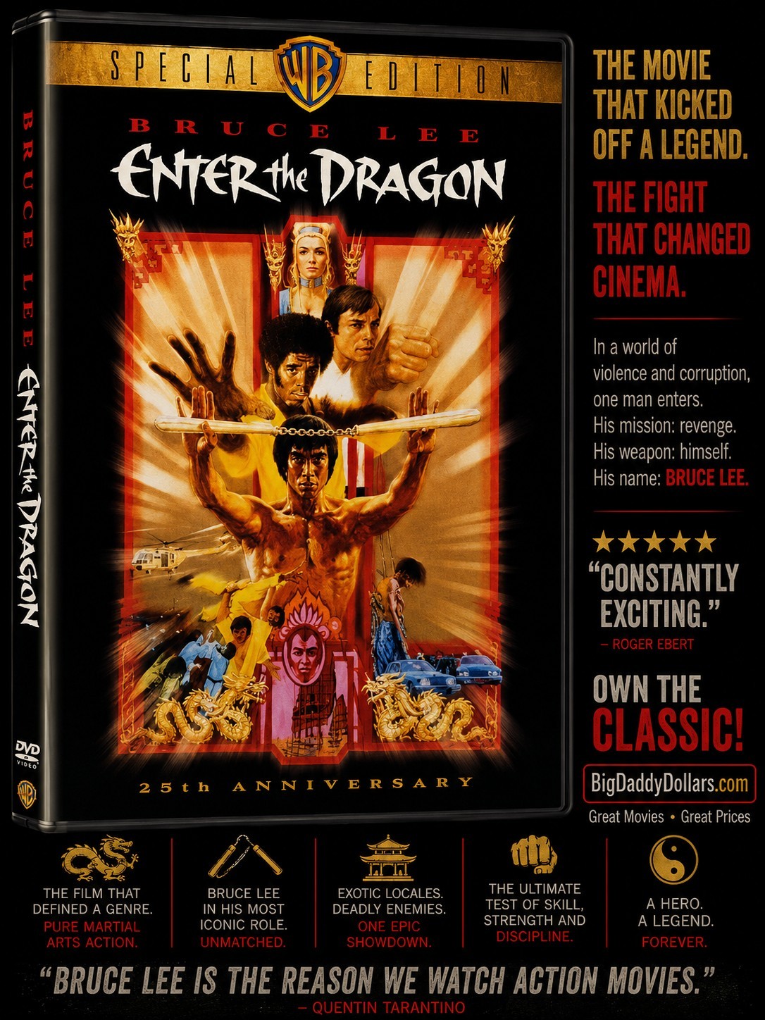 Enter the Dragon (DVD, 1998, 25th Anniversary Special Edition) – VERY GOOD