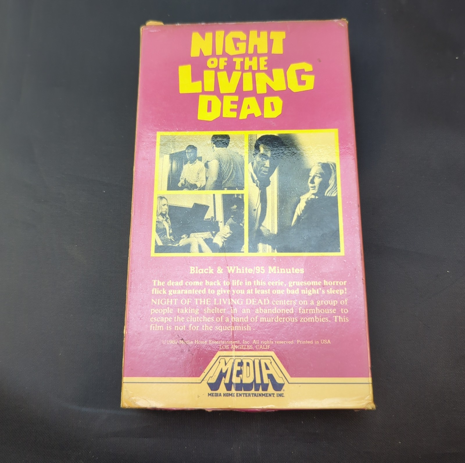 Vintage Night of the Living Dead VHS Media Home Entertainment Purple Box Horror