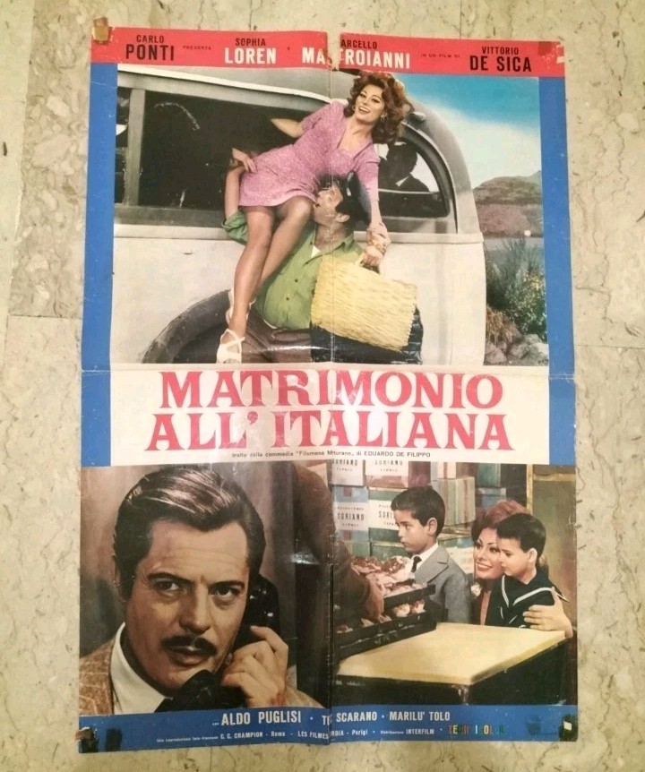 Lotto Film Matrimonio all’ Italiana poster LOREN MASTROIANNI Commedia