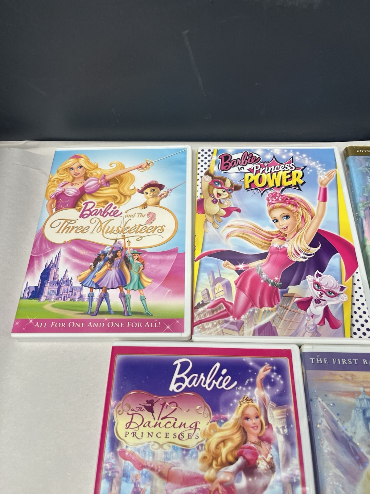 Barbie DVD Lot of 5 Swan Lake Pegasus 12 Dancing Princesses Three Musketeers