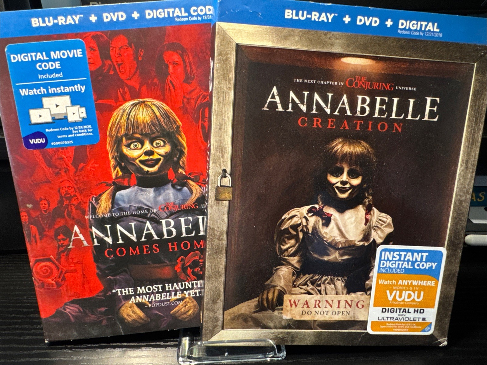 Annabelle: Creation (Blu-ray+DVD+Digital, 2017) And Annabelle: Comes Home