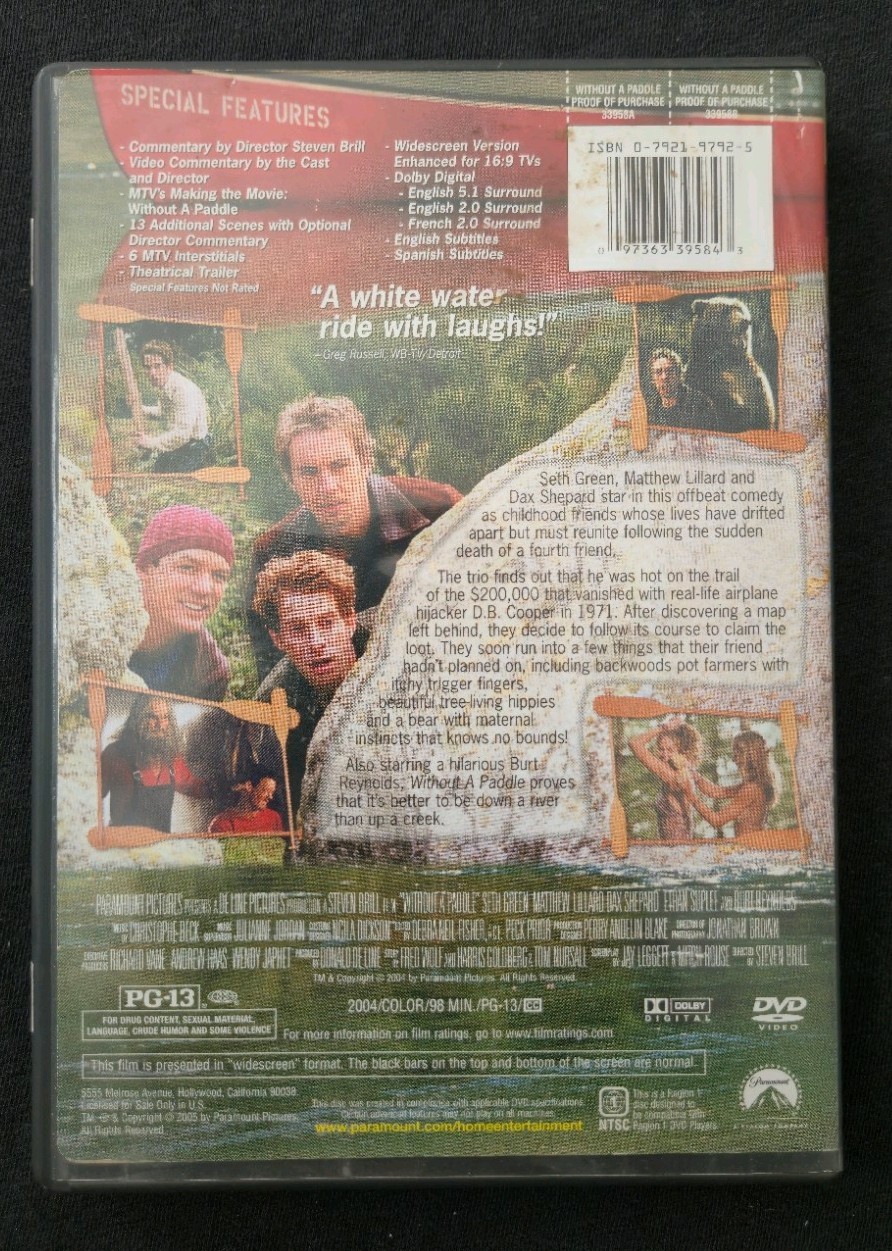 Paramount Pictures Without a Paddle DVD Widescreen Green Lillard Brill 2004