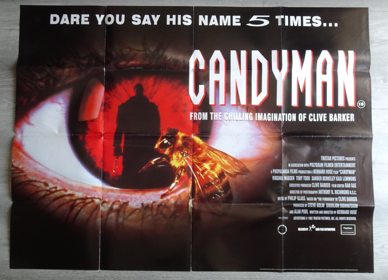 Candyman Film Quad Poster Original 1992 Clive Barker Tony Todd