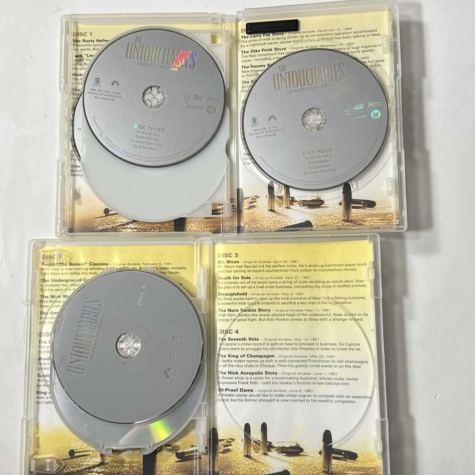 The Untouchables – Season 2 Vol. 1 & 2 Lot, B&W, 1960 (2 DVDs, 2008, 8-Discs)