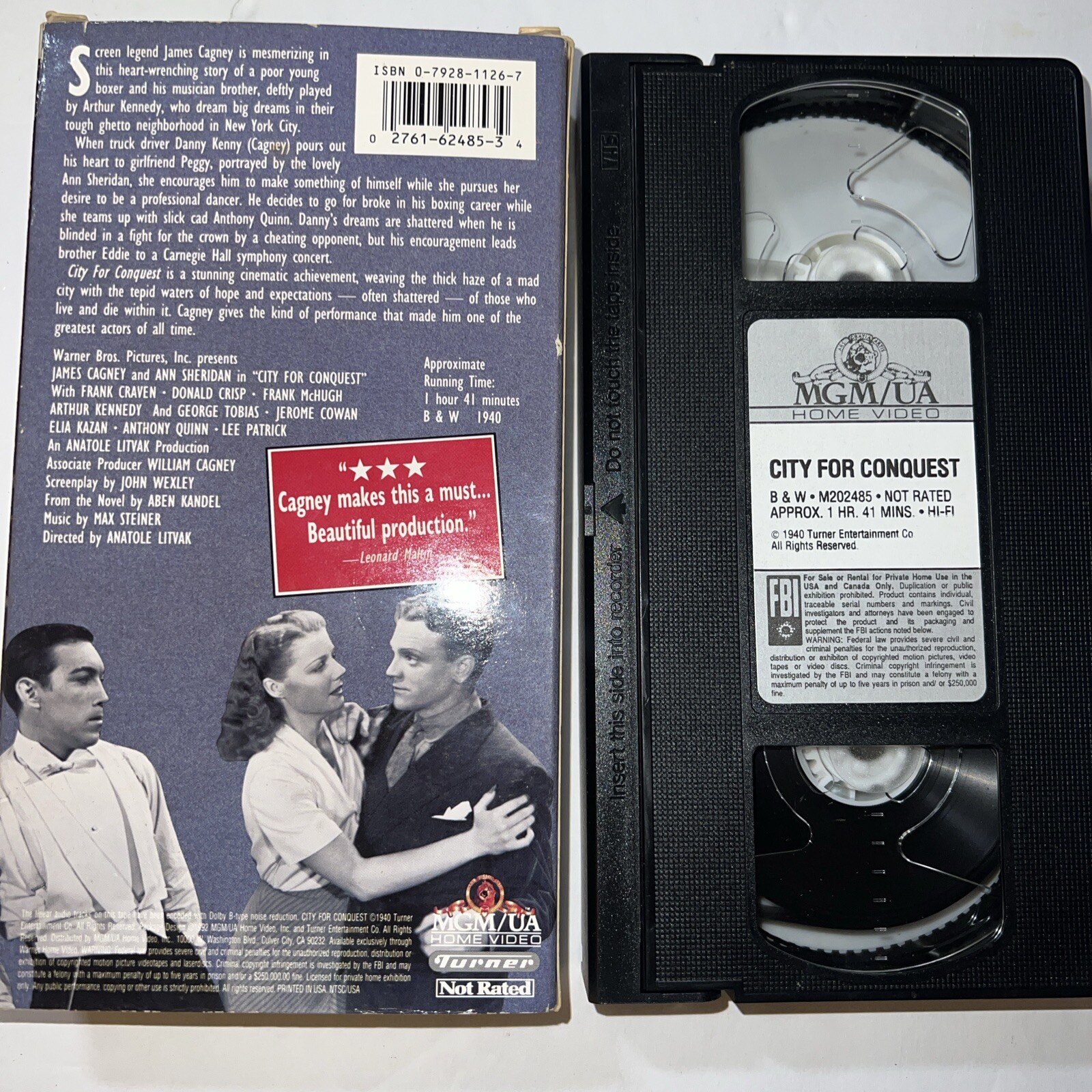 CITY FOR CONQUEST (1940) VHS ANATOLE LITVAK JAMES CAGNEY ANN SHERIDAN