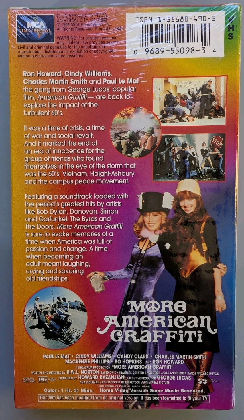 More American Graffiti (VHS, 1996, PG) Ron Howard, Cindy Williams, Paul Le Mat