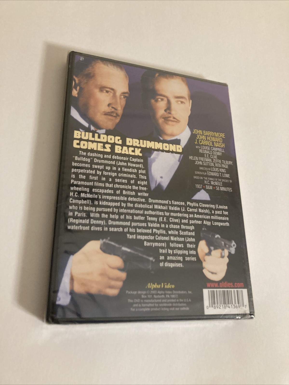 Bulldog Drummond Comes Back DVD John Barrymore 1937 Movie B&W (NEW/SEALED)