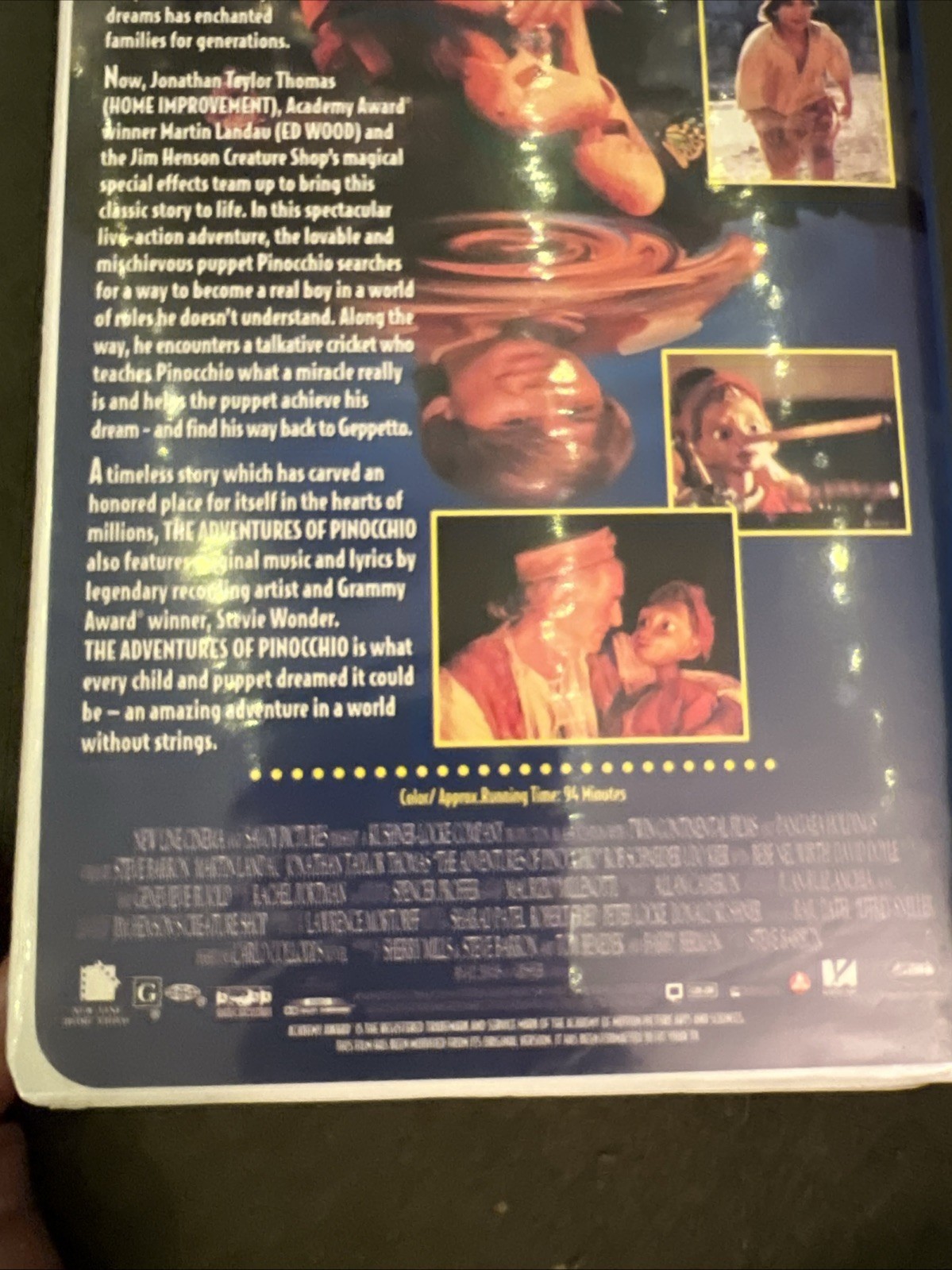 The Adventures of Pinocchio VHS tape hologram cover, Martin Landau Clamshell ￼