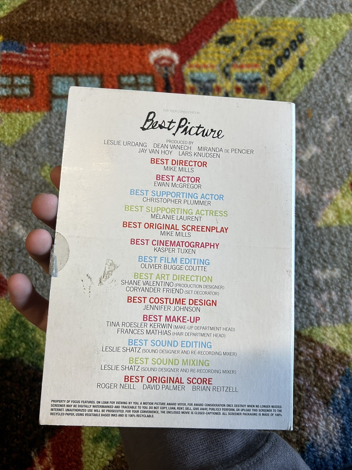 BEGINNERS: For Your Consideration DVD MOVIE FYC 2011 Academy Award Screener