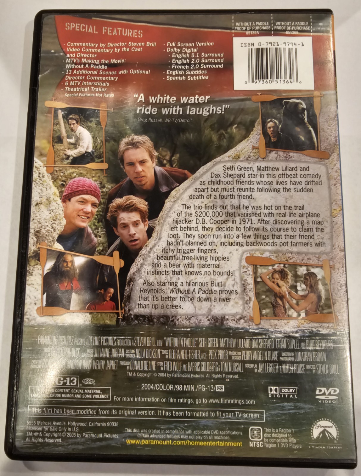 Without a Paddle DVD (2004) Full Screen | Green Lillard Shepard | Steven Brill