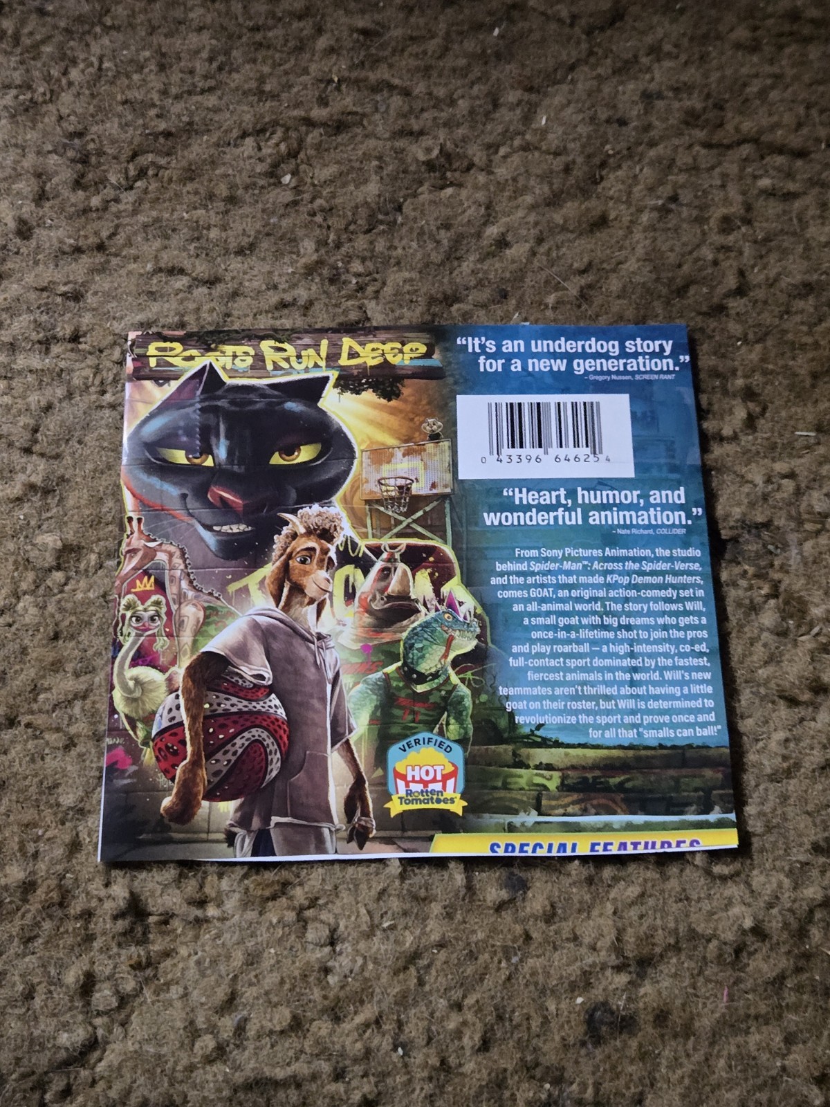 DVD GOAT WALT DISNEY 2026 KIDS MOVIE ANIMATED COLUMBIA DISC AND ARTWORK