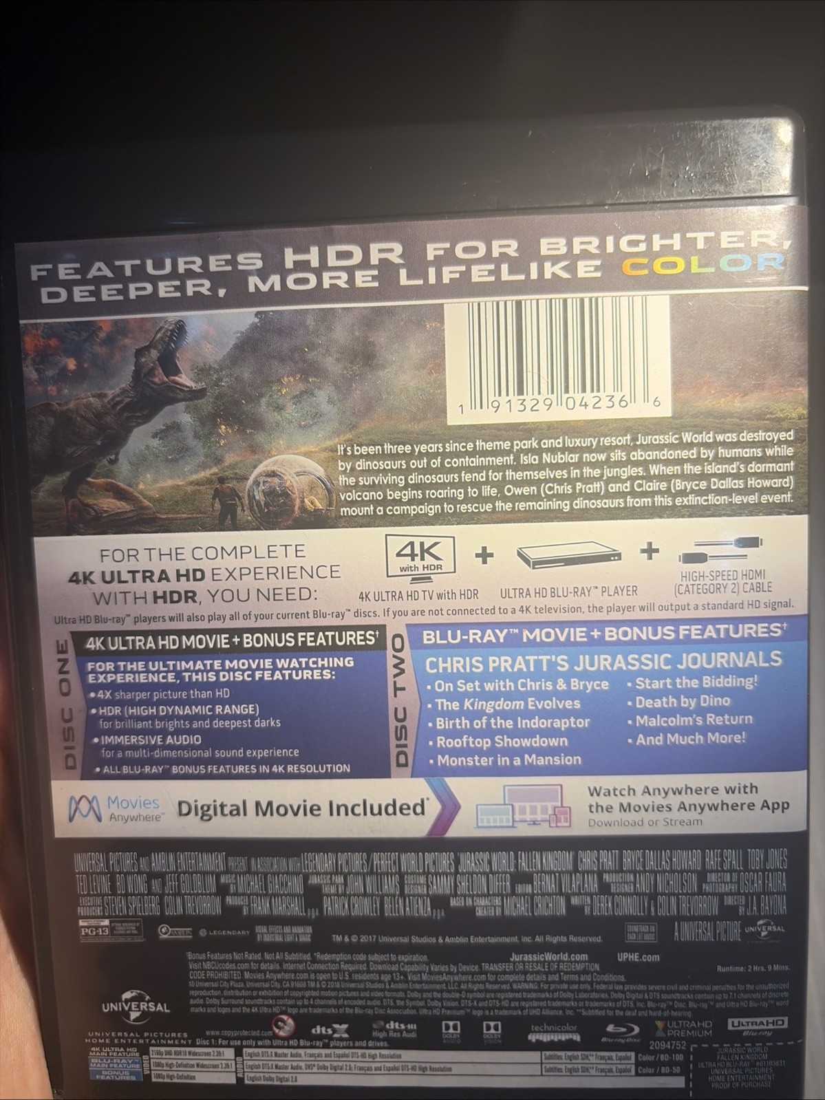 Jurassic World: Fallen Kingdom (4K Ultra HD Blu-Ray With digital)
